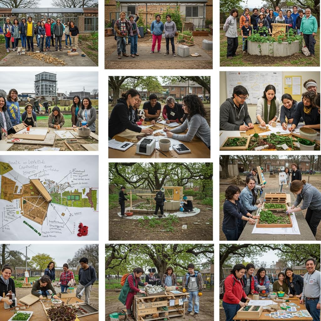 온카스터디 커뮤니티 가든 프로젝트 - 도시 농업과 협업 학습을 위한 야외 팀 활동 및 워크숍 사진 모음